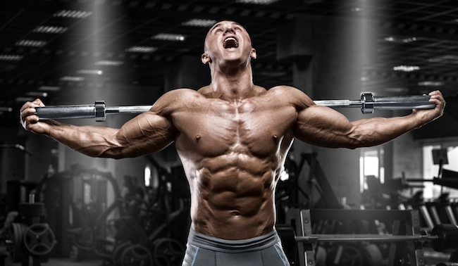 A man is lifting some weights in the gym